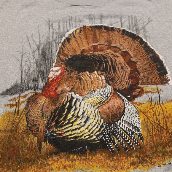 Vintage 1988 Tom Turkey Full Display Single Stitched T-shirt - Picture 1 of 6